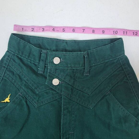 Vtg Jewells Classic Bottoms Womens 1 High Waist Jeans Green Tapered Leg Cotton - Picture 7 of 10